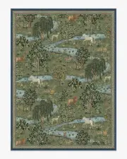 275' x 365' | Machine Washable Runner Rug | Kid & Pet Friendly | Indoor Rug | Owl & Willow Green Rug by Morris & Co. | Ruggable