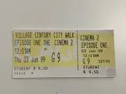 Star Wars Episode 2: Attack Of The Clones unused ticket (2002)