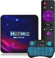 Android TV Box 11.0, 4GB RAM 64GB ROM Android TV Box RK3318, Dual-WiFi 2.4G/5G Ethernet 1000M LAN Bluetooth 4.2 with 4K/3D/USB 3.0 with Wireless Mini Keyboard,4gb+64gb