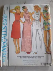 1977 MCCALLS 5560 SZ SMALL DRESS & PANTS UNCUT SEWING PATTERN