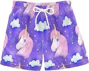 [RPLIFE] Swimming Trunks for Kids, Baby Boys Swim Trunks 2t, Whimsical Unicorn Pink Purple