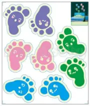 Glow Sticker Carton Footprints Glow In The Dark Stickers Cute Footprint