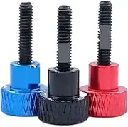 Colorful Knurled Thumbscrew Tighten Bolt, 5pcs M2 M2.5 Knurled Aluminum Thumb Screw Aluminum Alloy Head Black Steel Hand Thumb Screw(Light Blue,M2.5 x 8)