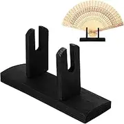 IMIKEYA Japanese & Chinese Folding Fan Display Stand - Wooden Base, Holder & Display for Folding Fans