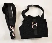 Cat Pupteck escape proof harness size small black hook & loop closure leash