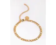 Waterproof Gold Plated Stainless Steel Figaro Bracelet
