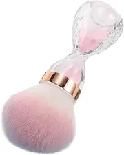 CALLARON Nail Dust Brush Cleaner Soft Bristle Makeup Brush for Dust Dip Powder Nail Polish Removal Portable Nail for Home Salon Use Blush Brush Pink