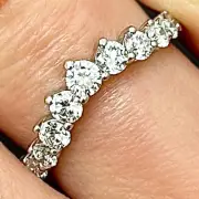 0.75CTW Lab-Grown Diamond Round 18K Gold White Graduated Chevron Band Ring