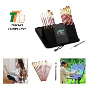 Paint Brush Set W/Carrying Case-Organizer - 15+1 Professional Grade Wood Pain...