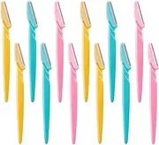 12 Pieces Eyebrow Razor Shaper Shavers Trimmers for Women and Men Face Hair Removers (Pink, Yellow, Blue), eyebrow razor men