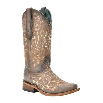 Corral Ladies Distressed Grey-Honey Western Boots C4096