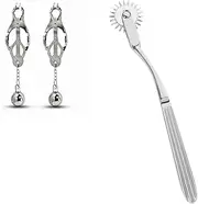 Sex Toys Nipple Clips BDSM Flirt Body SM Pinwheel Roller Nipple Alternative Non Piercing Clamps Strong for Women Girls Adult Stimulation Nipple Chain Clamp