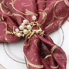 6pcs Napkin Rings Wide Application Table Decor Reusable Fake Pearl Napkin Holder