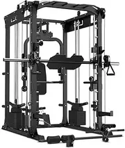 GRK200 10-in-1 Home Gym Station, Power Rack, Smith Machine, Chest Fly, Vertical Leg Press, Seated Row Machine & Cable Crossover with Dual Weight Stack Barbell & Weight Storage Attachments Included