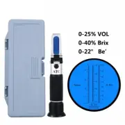 Refractometer Handheld Grape Brix Baume Aluminum Non-slip Rubber Scales W25v