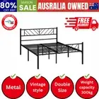 Metal Bed Frame Double Size Bed Base Platform Black SIS