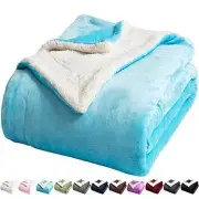 Sherpa Fleece Bed Blanket King Size,Super Soft Fuzzy King(90x104 Inches) Teal