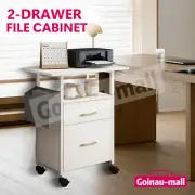 2 Drawer File Cabinet Office Filing Storage Rolling Lateral Document Organiser