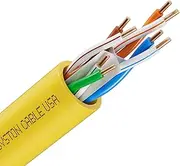 Syston Cable Technology Cat6e Ethernet Internet Cable - 10 FT，600MHz 23AWG Solid Bare Copper Wire Outdoor/Indoor Suit, No Ends 10 Ft to 1000 Ft Available, Heat Resistant Riser Rated - CMR
