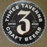 THREE TAVERNS Georgia night 12" METAL TACKER SIGN craft beer brewing brewery A