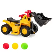 Costway Ride On Excavator Electric Construction Vehicle Digger Sandpit Bulldozer Outdoor Play Toy Car w/Hoop & 3 Balls