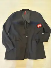 Spanx Woman’s The Perfect Collarless Blazer Ponte Jacket Oversized Black Size M