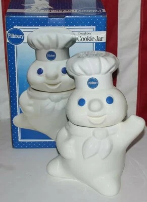 Pillsbury Doughboy Cookie Jar - Raised Arm - Benjamin & Medwin New in Box