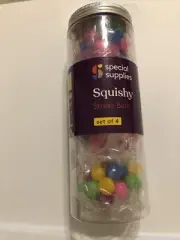 New Special Supplies DNA Squish Stress Ball 4 Pack Squeeze Color Sensory Toy dd