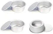 Astra Gourmet 4-Inch Perfect Performance Aluminium Round Cake Pan Chiffon Cake Mold Baking Mould with Removable Bottom, Set of 8