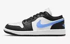 New Nike Air Jordan 1 Low Black Blue White university UNC DC0774-041 Women's