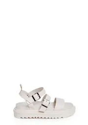 [Public Desire] Macy Buckle Strap Sandals - White