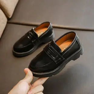 男童黑色皮鞋春秋款中大童休閑鞋英倫單鞋小學生演出鞋兒童.