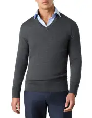 [MJ Bale] Buchanan Ashby Merino V Knit in Charcoal