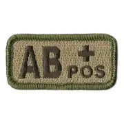 VELCRO® BRAND Fastener Morale Patch Blood Type AB+ POS Multitan 1x2"
