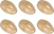 uxcell 6 Pcs Wood Egg Shaker Wood Musical Eggs Hand Percussion Shaker Wooden Hand Percussion Instrument for Painting Music Easter Party Performance (Wood Color)
