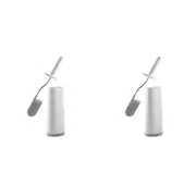 2PK Joseph Joseph Flex Bathroom Toilet Cleaning Brush w/Holder/D Shaped Bristles