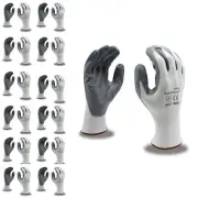 Cordova Cor-Touch 13-Gauge Gloves, White Nylon Shell, Gray Flat Nitrile Palm Coa