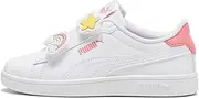 Women's Puma Smash 3.0 Badges Velcro Pre-School Sneaker, White-Passionfruit, US 13