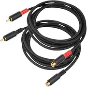 ａ aternee 2Pcs RCA Extension Cable HiFi Stereo Audio Player Stable RCA to RCA Cable for Microphone Livestream Broadcast HiFi System, 6M