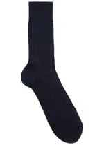 Falke Lhasa Ribbed Wool-blend Socks - Navy - (IT43-44) (IT43-44)