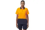 King Gee Ladies Workcool Hyperfreeze Hi-vis Polo Work Shirt K4473 - Orange/Navy