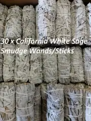 Smudge Sticks California White Sage 30 x 4" Wands BULK Bundle Free Post AU Pack