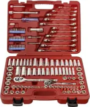 EPAuto 1/4-Inch and 3/8-Inch Drive Socket Wrench Set with Pear Head Ratchet, 122