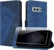 JayModCase Samsung Galaxy S10e Case with Screen Protector, PU Leather Wallet Case with Magnetic Snap Card Slot Kickstand for Galaxy S10e - Blue