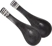 Alipis 2pcs Retro Ceramic Soup Spoons Smooth Texture and Compact Design for Ramen and Soup Elegant Dining Experience