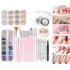 Nail Art Tool Set DIY Nail Brush Dotting Pen Rhinestones Decoration Tin Foil IDM