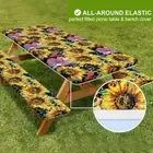 Picnic Table Cover with Bench Cover 3-piece Set B6C7