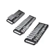 Portable Socket Organizer Tray, 3-Piece Metric and SAE Socket Organizer Set