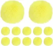 uxcell 12-Pack Faux Fur Pom Poms, 1.2 Inch/ 3.1 cm Soft Fluffy Pompoms Balls Faux Rabbit Fur with Elastic Loop for Hats/Bags/Keychains/Knitting Accessories/DIY Crafts [Yellow]