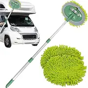 TANNESS Caravan Car Wash Mop Kit - Scratch-Free Microfibre & Mitt for Car Cleaning, Extendable Long Handle, 2 x Lint-Free Mop Heads, Car Washing & Detailing Brush for Cars, Vehicles and Automotive